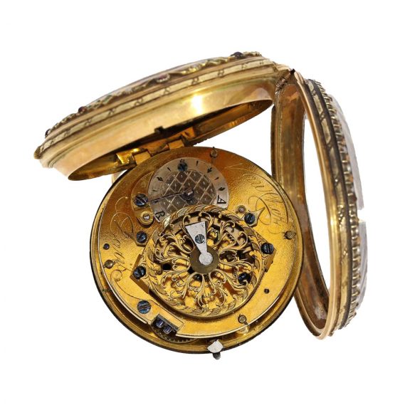 French 18 Carat gold and enamel “Spindeluhr” (verge) watch Circa1780 French 18 Carat gold and enamel “Spindeluhr” (verge) watch Circa1780