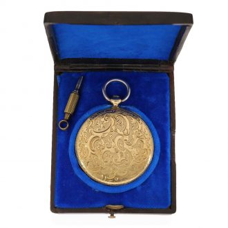 Swiss 18 carat gold very rare and ultra flat full hunter watch Circa 1850