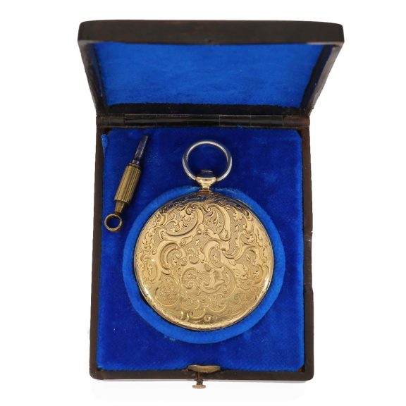 Swiss 18 carat gold very rare and ultra flat full hunter watch Circa 1850 Swiss 18 carat gold very rare and ultra flat full hunter watch Circa 1850