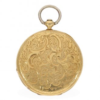 Swiss 18 carat gold very rare and ultra flat full hunter watch Circa 1850