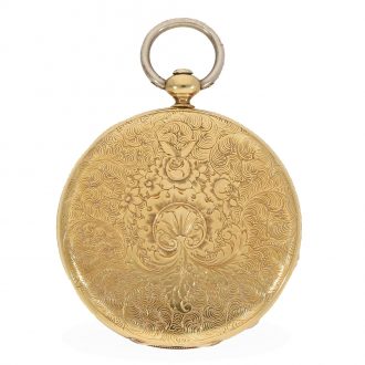 Swiss 18 carat gold very rare and ultra flat full hunter watch Circa 1850