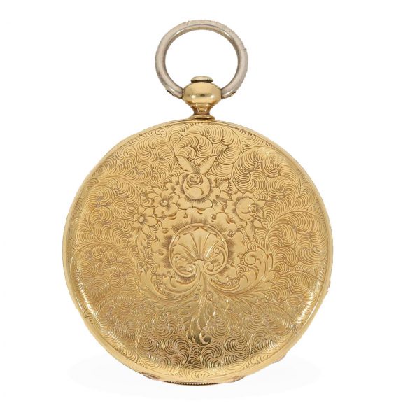 Swiss 18 carat gold very rare and ultra flat full hunter watch Circa 1850 Swiss 18 carat gold very rare and ultra flat full hunter watch Circa 1850