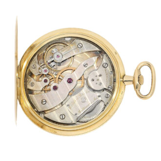 Swiss exquisite gold deck watch in very flat design Circa 1925