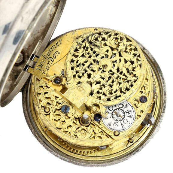 English silver verge with royal escutcheon Circa 1710 English silver verge with royal escutcheon Circa 1710
