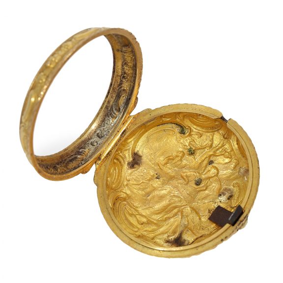 Early 18 Carat gold English repoussé pair case verge watch Circa 1758 Early 18 Carat gold English repoussé pair case verge watch Circa 1758