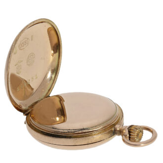 A plain 14 Carat red gold case with the Girard-Perregaux hallmark