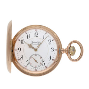Swiss 14 Carat pink gold full hunter cased watch Circa 1905