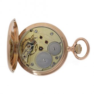 Swiss 14 Carat pink gold full hunter cased watch Circa 1905