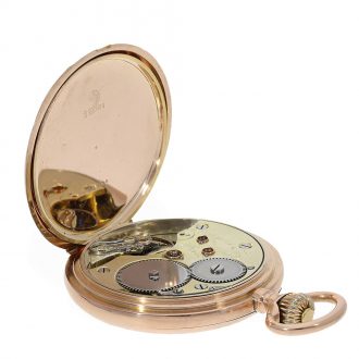 Swiss 14 Carat pink gold full hunter cased watch Circa 1905