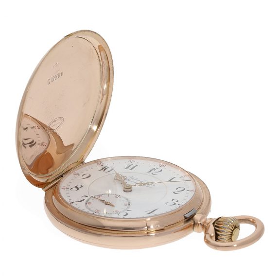 Swiss 14 Carat pink gold full hunter cased watch Circa 1905 Swiss 14 Carat pink gold full hunter cased watch Circa 1905