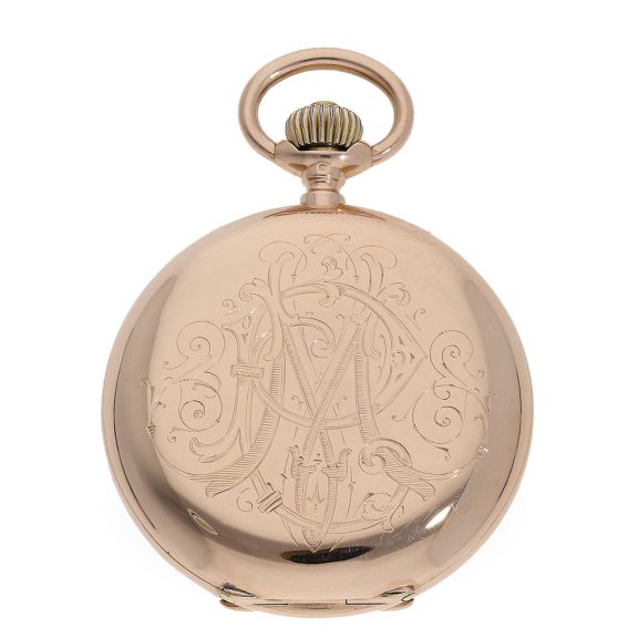 Swiss 14 Carat pink gold full hunter cased watch Circa 1905 Swiss 14 Carat pink gold full hunter cased watch Circa 1905