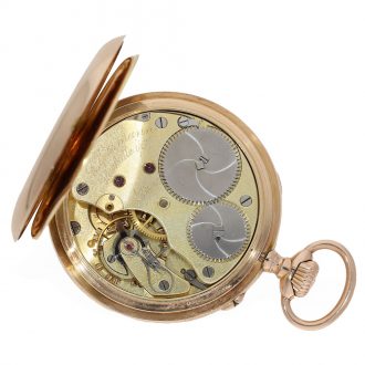 German 14 carat gold lever escapement precision pocket watch Circa 1900