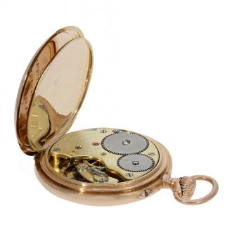German 14 carat gold lever escapement precision pocket watch Circa 1900