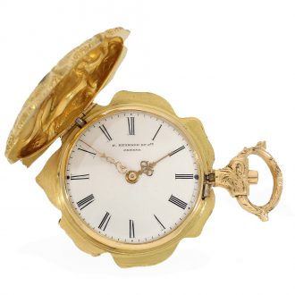 Swiss 18 carat gold vine leaf shaped pendant watch Circa 1870