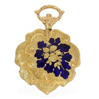 Swiss 18 carat gold vine leaf shaped pendant watch Circa 1870