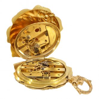 Swiss 18 carat gold vine leaf shaped pendant watch Circa 1870