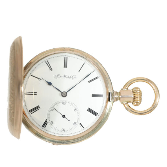 Swiss 14 carat gold pocket watch with caliber Jones movement Circa 1873