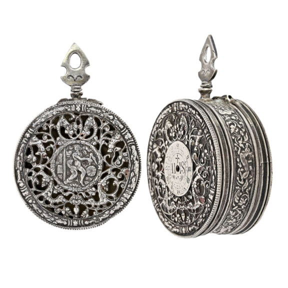 French silver Renaissance style pocket watch Circa 1800