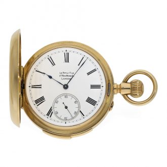 French heavy gold full hunter cased watch with minute repeater Circa 1890