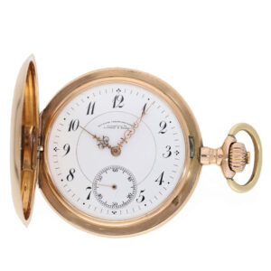 German 14 carat gold full hunter cased pocket watch Circa 1906
