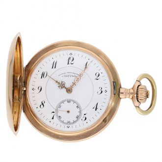 German 14 carat gold full hunter cased pocket watch Circa 1906