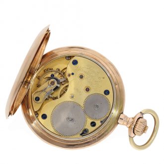 German 14 carat gold full hunter cased pocket watch Circa 1906
