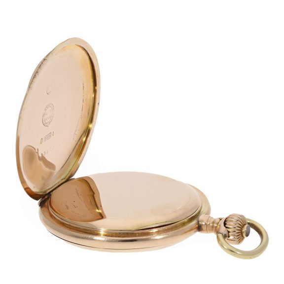 German 14 carat gold full hunter cased pocket watch Circa 1906 German 14 carat gold full hunter cased pocket watch Circa 1906