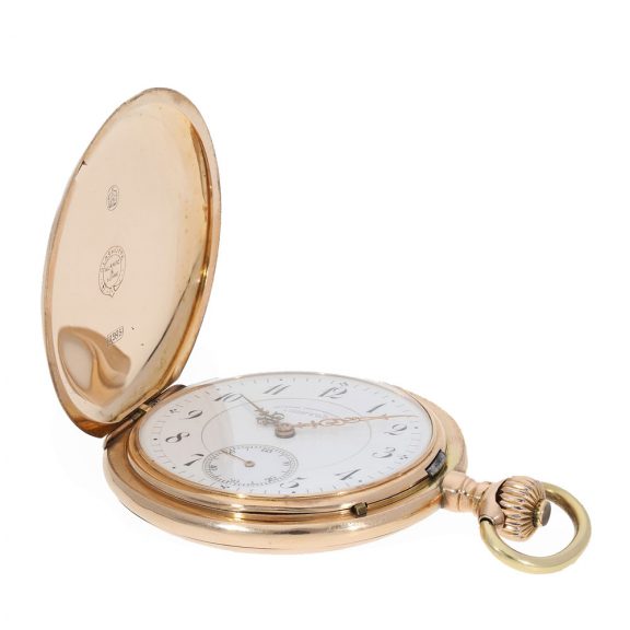 German 14 carat gold full hunter cased pocket watch Circa 1906 German 14 carat gold full hunter cased pocket watch Circa 1906