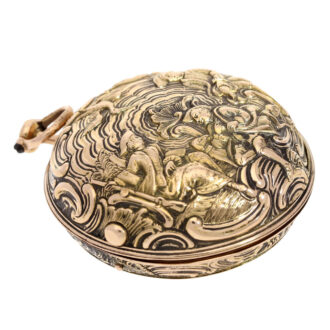 Early gold French repoussé paircase pocket watch Circa 1760 Early gold French repoussé paircase pocket watch Circa 1760