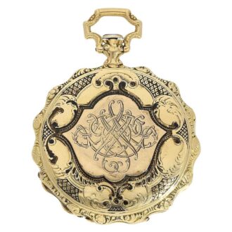 Swiss 18 K gold watch with excellent enamel painting Circa 1830