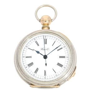 Swiss silver lever with stoppable second Circa 1870
