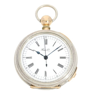 Swiss silver lever with stoppable second Circa 1870