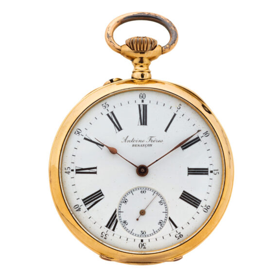 French 18 carat gold open faced lever watch Circa 1910