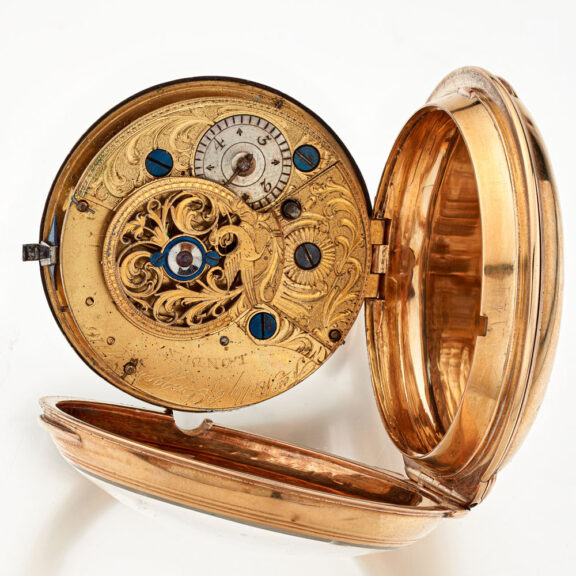 Fine English 18 carat gold cylinder pocket watch Circa 1791 Fine English 18 carat gold cylinder pocket watch Circa 1791