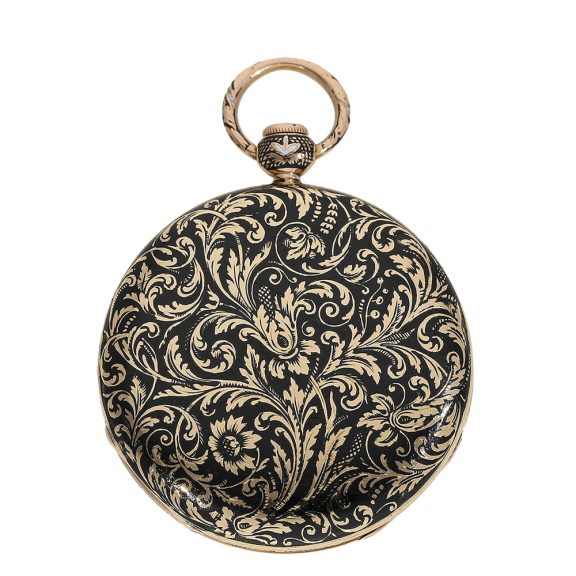 English fine gold enamel lépine with eccentric dial Circa 1820 English fine gold enamel lépine with eccentric dial Circa 1820