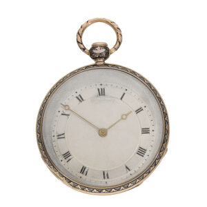 English fine gold enamel lépine with eccentric dial Circa 1820