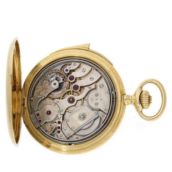 Swiss 18 Carat gold watch with minute repeater Circa 1910 Swiss 18 Carat gold watch with minute repeater Circa 1910