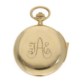 Swiss 18 Carat gold watch with minute repeater Circa 1910