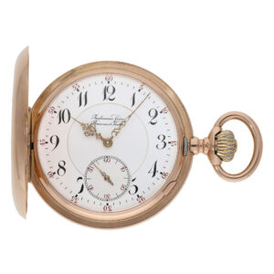 Swiss 14 carat gold full hunter cased watch of high quality Circa 1905