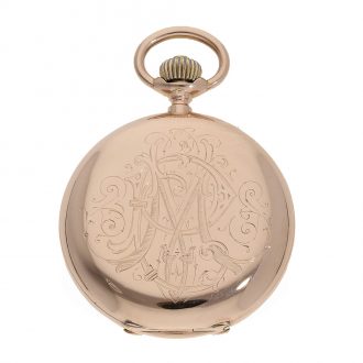 Swiss 14 carat gold full hunter cased watch of high quality Circa 1905