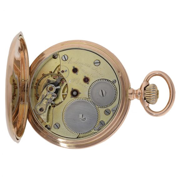 Swiss 14 carat gold full hunter cased watch of high quality Circa 1905 Swiss 14 carat gold full hunter cased watch of high quality Circa 1905