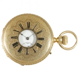 Swiss 18 carat gold high quality watch with crown winding Circa 1860