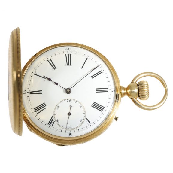 Swiss 18 carat gold high quality watch with crown winding Circa 1860 Swiss 18 carat gold high quality watch with crown winding Circa 1860