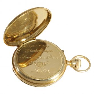Swiss 18 carat gold high quality watch with crown winding Circa 1860