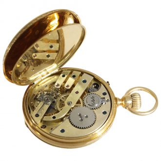 Swiss 18 carat gold high quality watch with crown winding Circa 1860
