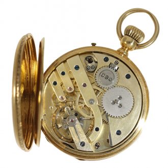 Swiss 18 carat gold high quality watch with crown winding Circa 1860