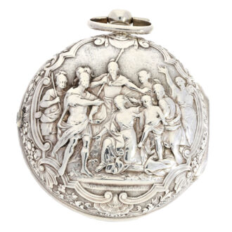 A rare silver Dutch quality repoussé pocket watch Circa 1730