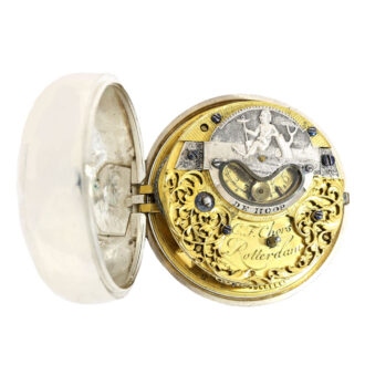 A rare silver Dutch quality repoussé pocket watch Circa 1730