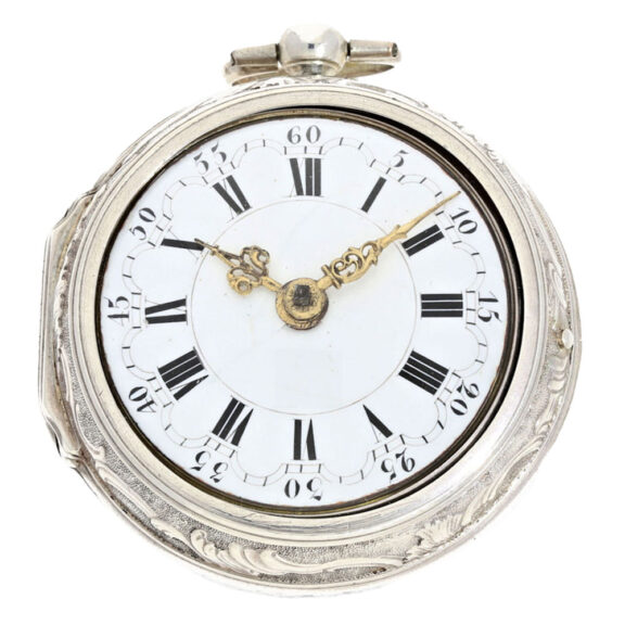 A rare silver Dutch quality repoussé pocket watch Circa 1730 A rare silver Dutch quality repoussé pocket watch Circa 1730