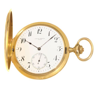 Swiss Art Nouveau watch with "horsemen" relief Circa 1910